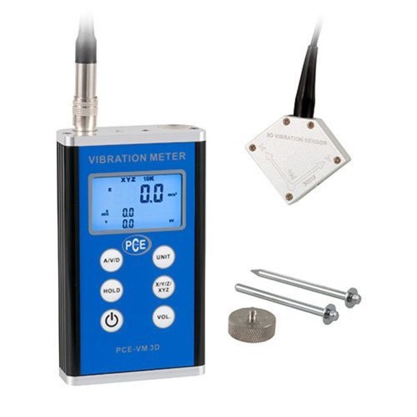 Pce Instruments Vibration Analyzer, Frequency Range from 10 Hz to 10 kHz PCE-VM 3D